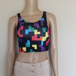 NWOT! FASHION DAZZLE COLORFUL SLEEVELESS CROP TOP